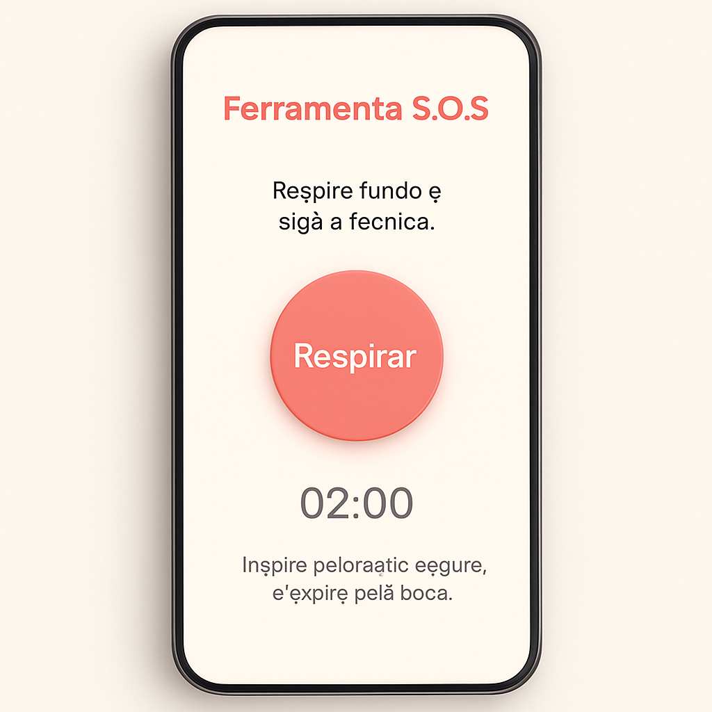 Tela da ferramenta S.O.S no app